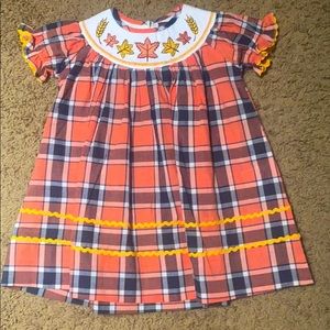 Smocked Fall Leaves dress